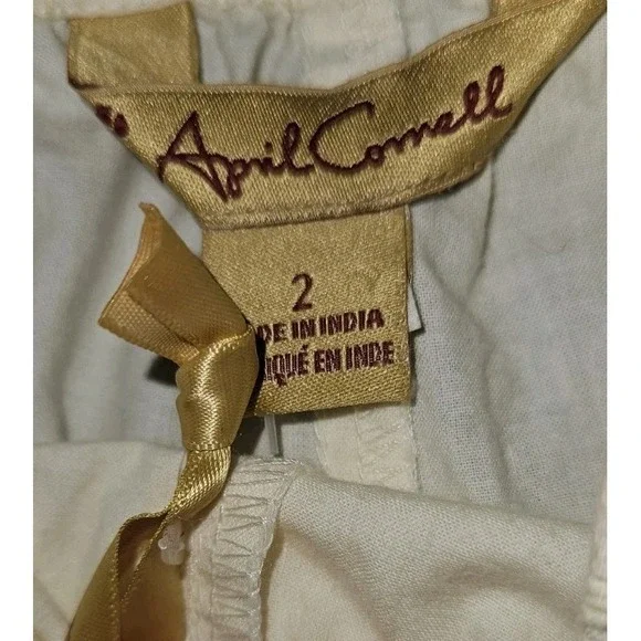 April Cornell Ivory Crochet Hem Pantaloons Pants Girls Size 2 Boho New With Tags - Picture 4 of 7